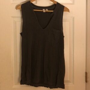 Distressed grey oversized tank top